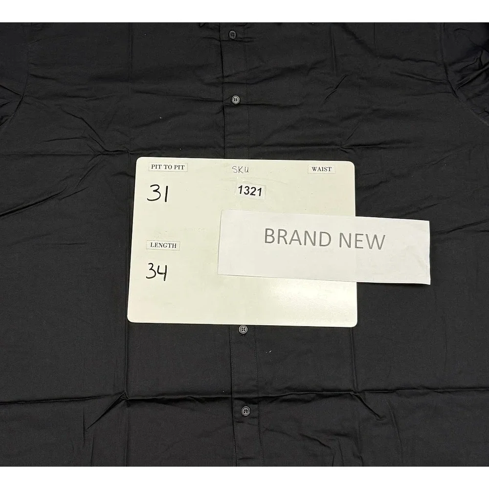 Arjun Mens Black Short Sleeve Button‎ Down Shirt Collared Casual Size 4XL NEW
